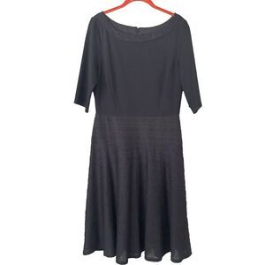 Sangria Sparkle Black Beaded Fit n' Flare Cocktail Dress Women size 10